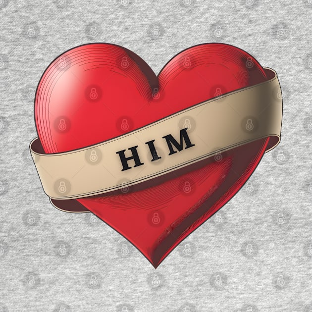 Him - Lovely Red Heart With a Ribbon by Allifreyr@gmail.com